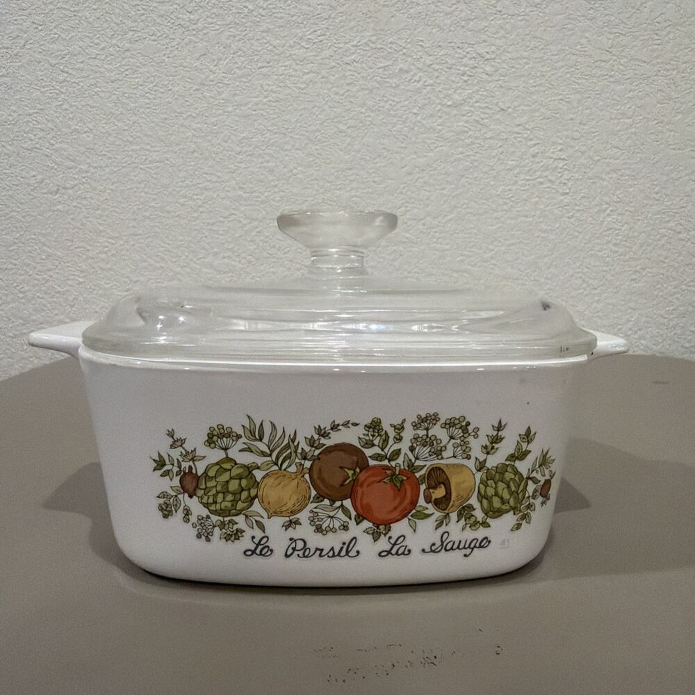VTG~Corning Ware~Spice Of Life A-1 1/2-B ~ 1 1/2 QT Casserole Dish~Pyrex Lid